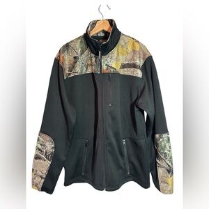 Roper Western Men's Jacket Black Camo Hunting Full Zip Fleece Sz Large